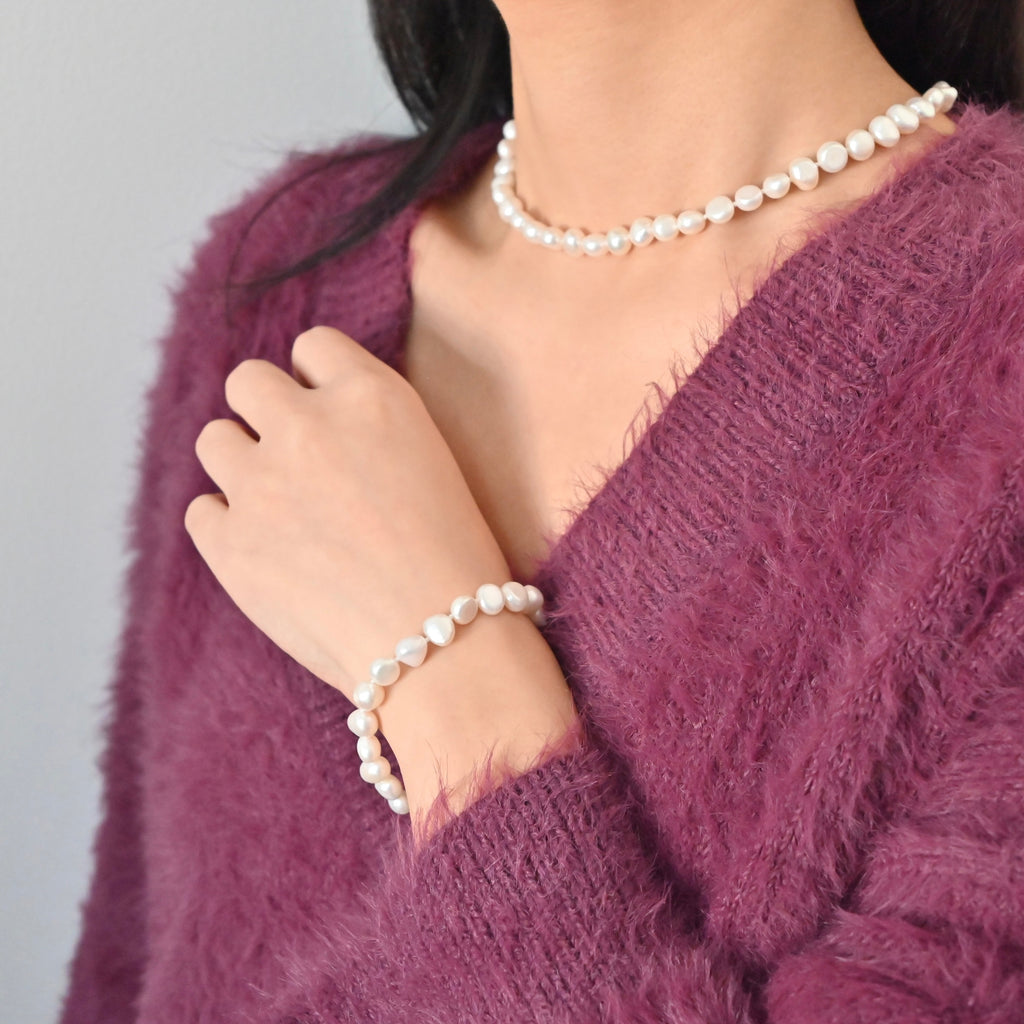 Freshwater Pearl Necklace Bracelet set