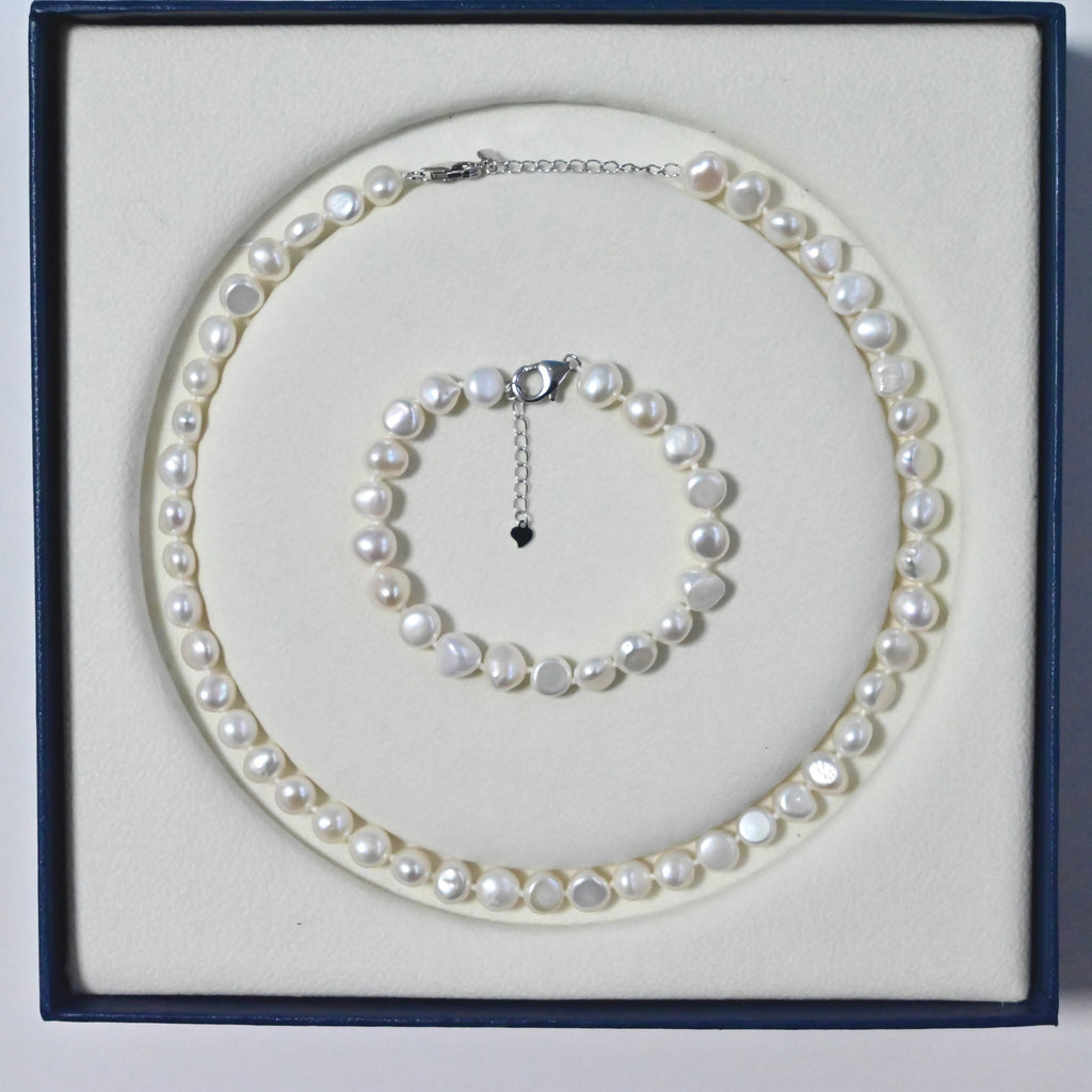 Freshwater Pearl Necklace Bracelet set