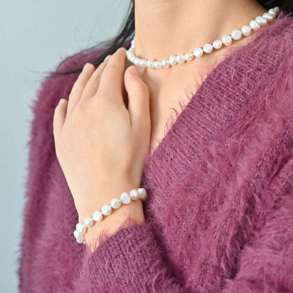 Freshwater Pearl Necklace Bracelet set
