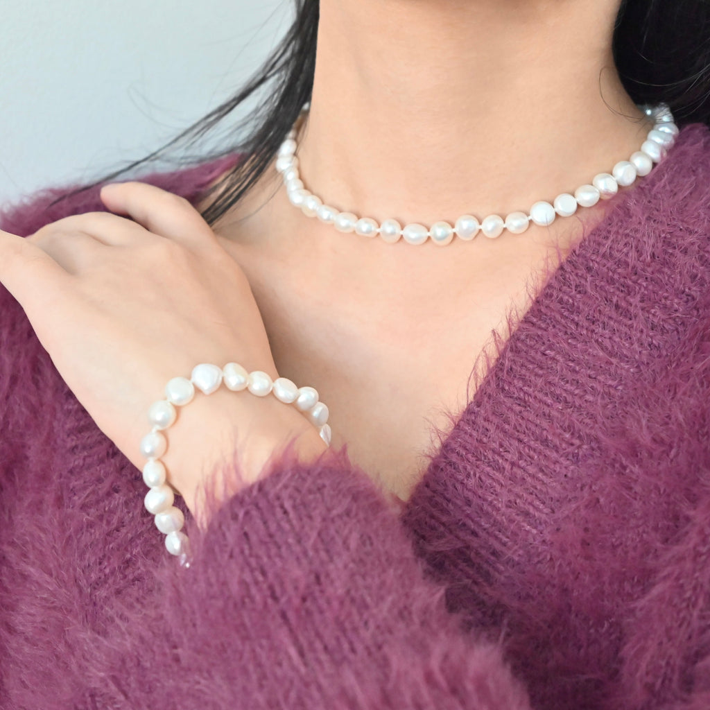 Freshwater Pearl Necklace Bracelet set