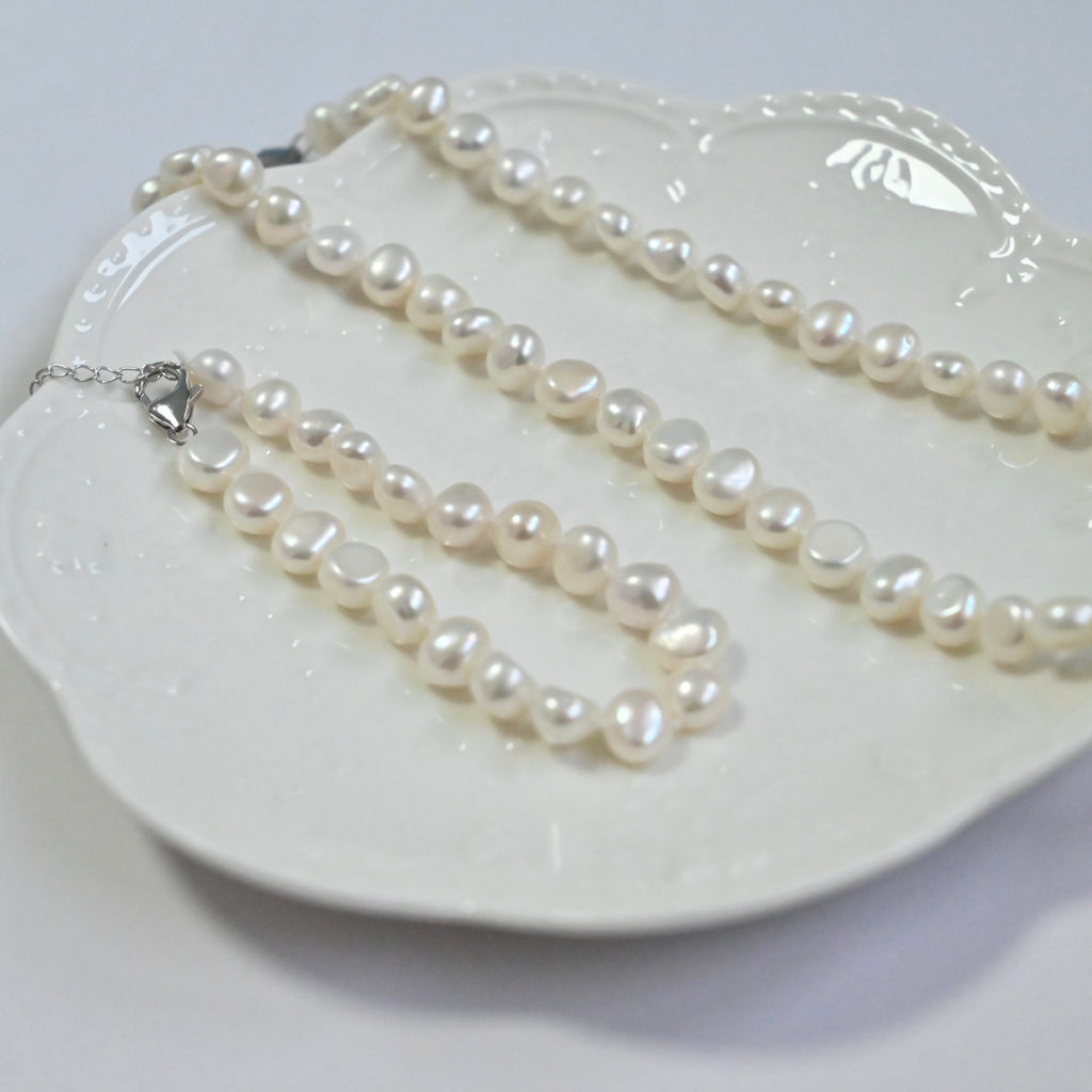 Freshwater Pearl Necklace Bracelet set