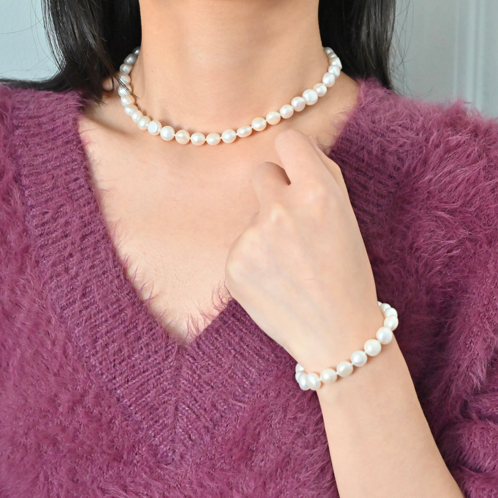 Freshwater Pearl Necklace Bracelet set