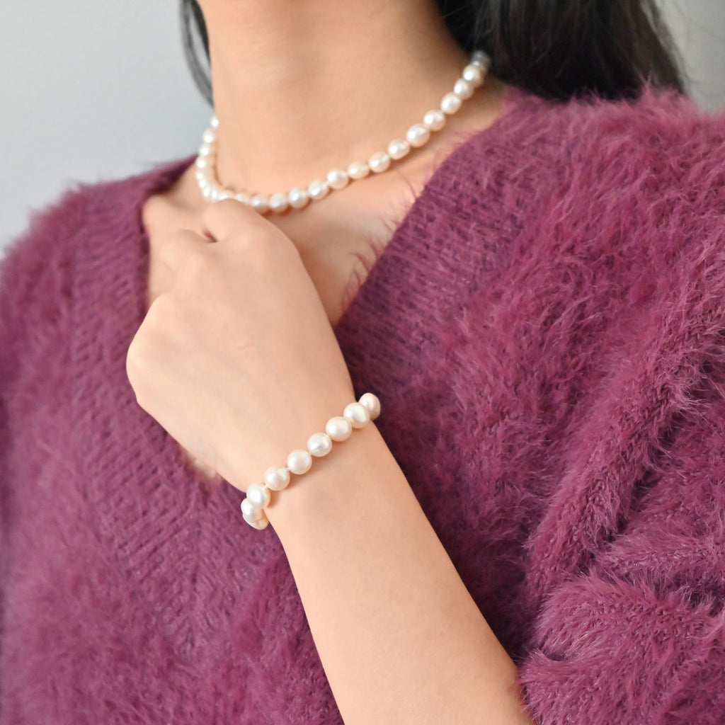 Freshwater Pearl Necklace Bracelet set