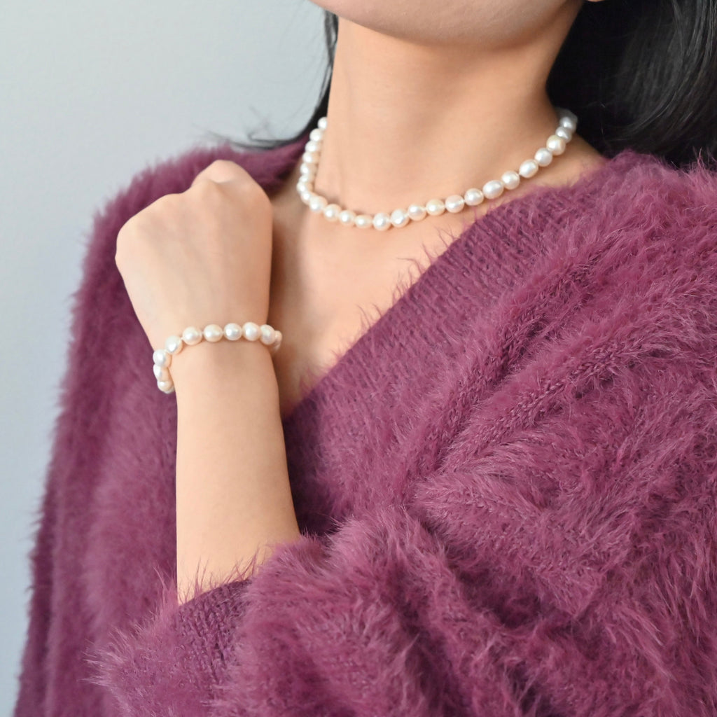 Freshwater Pearl Necklace Bracelet set