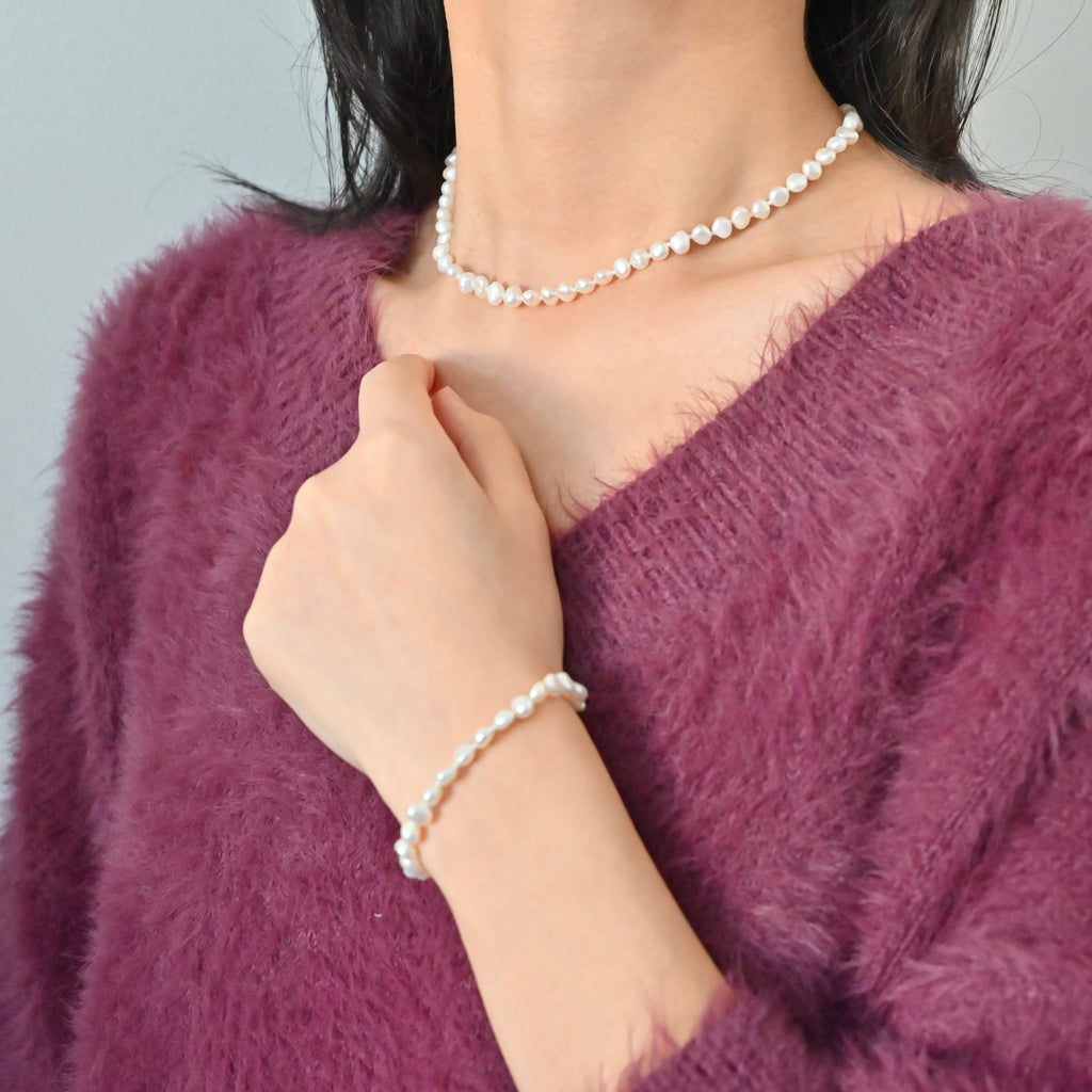 Freshwater Pearl Necklace Bracelet set
