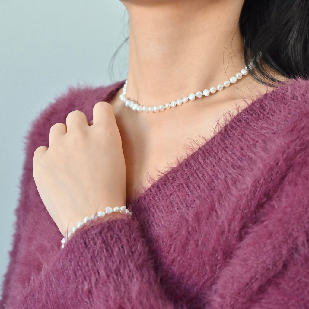 Freshwater Pearl Necklace Bracelet set