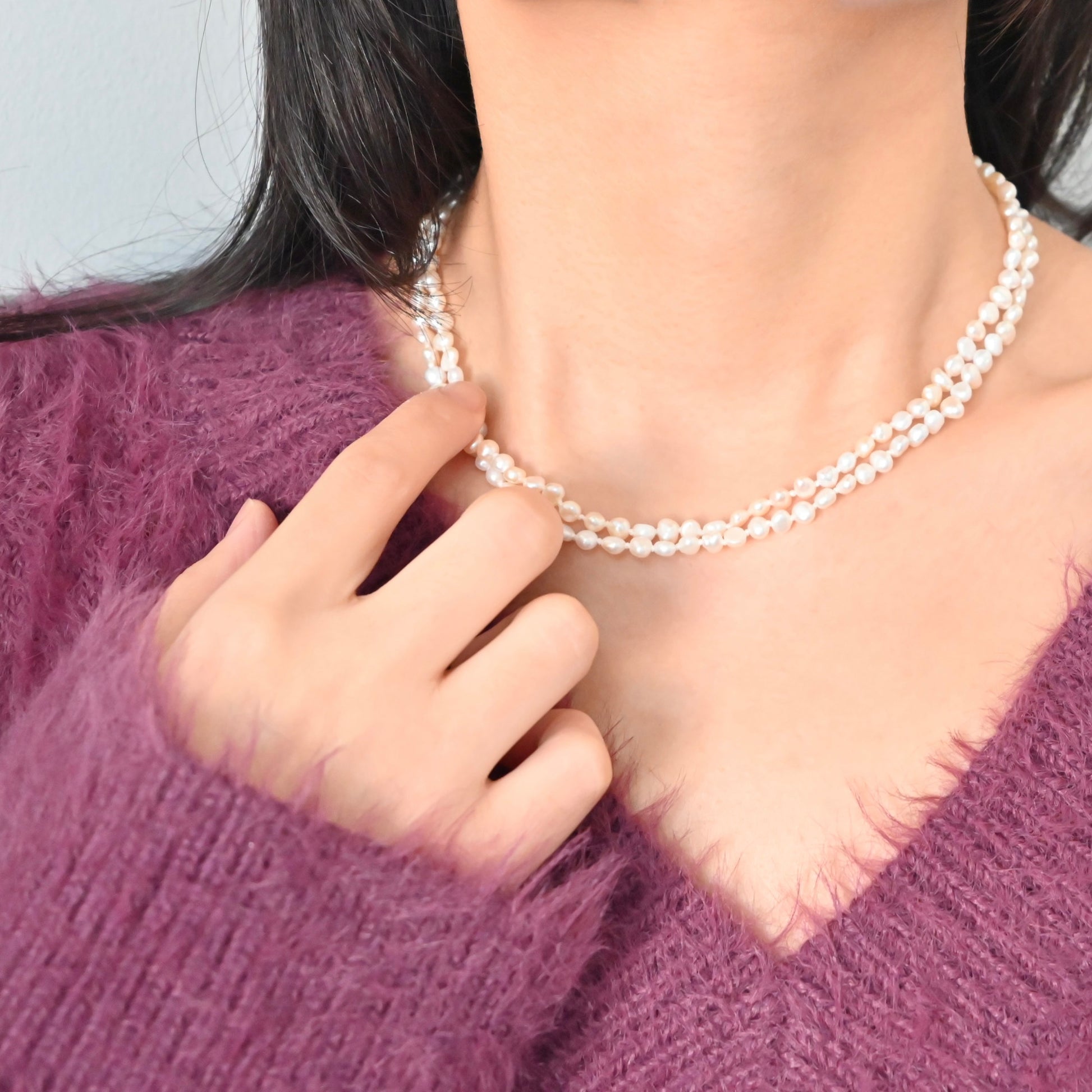 Freshwater Pearl Necklace - Double Strands