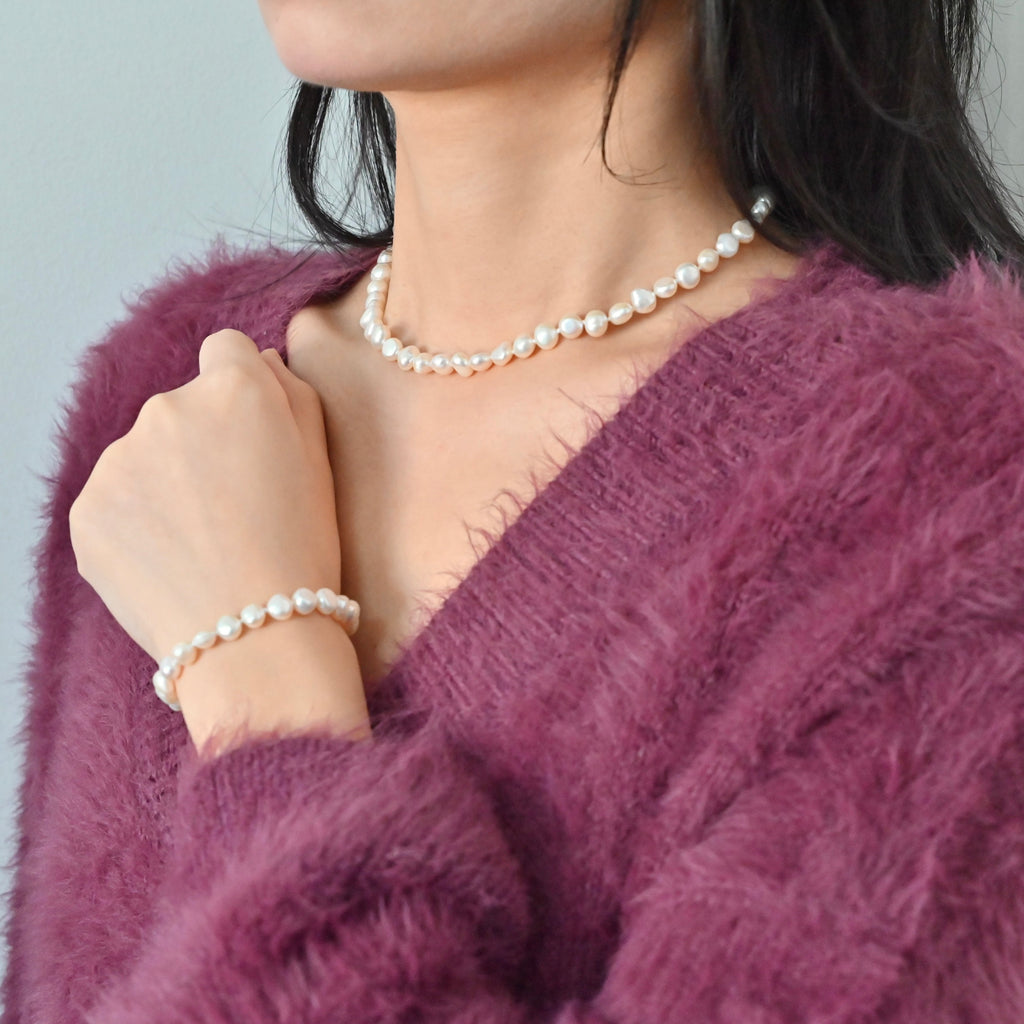 Freshwater Pearl Necklace Bracelet set
