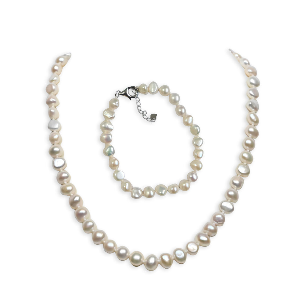 Freshwater Pearl Necklace Bracelet set