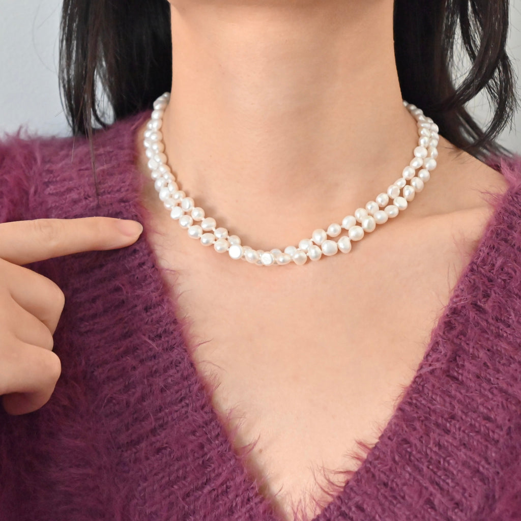 Freshwater Pearl Necklace - Double Strands