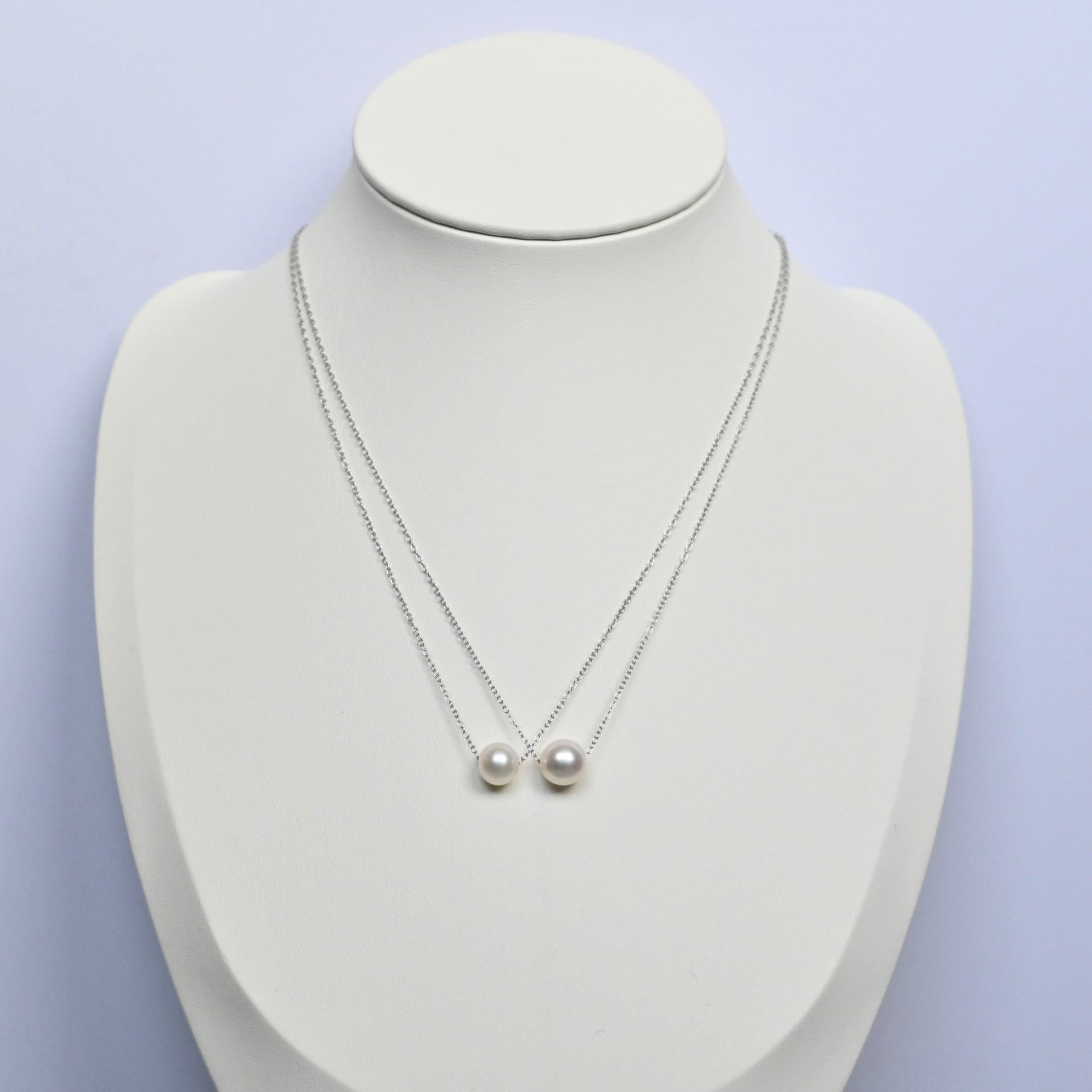 Floating Pearl Necklace - S925 Silver Chain