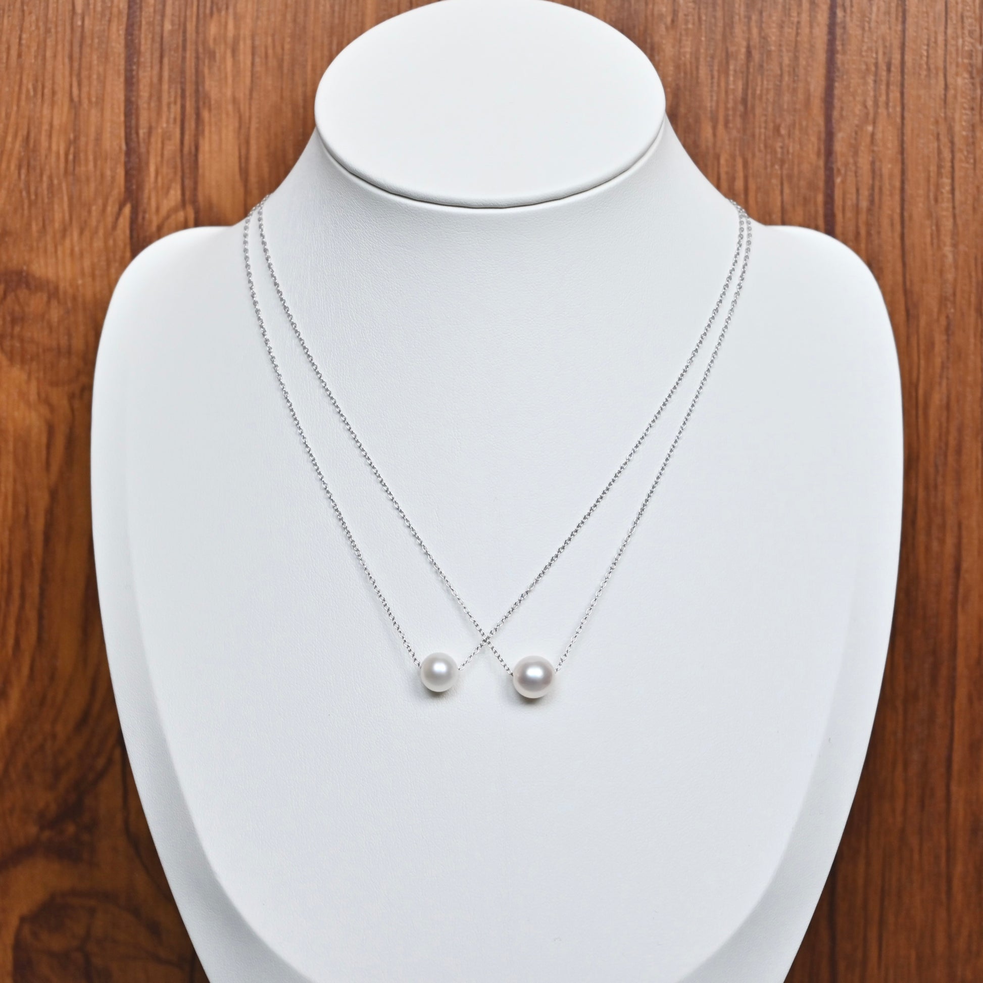 Floating Pearl Necklace - S925 Silver Chain
