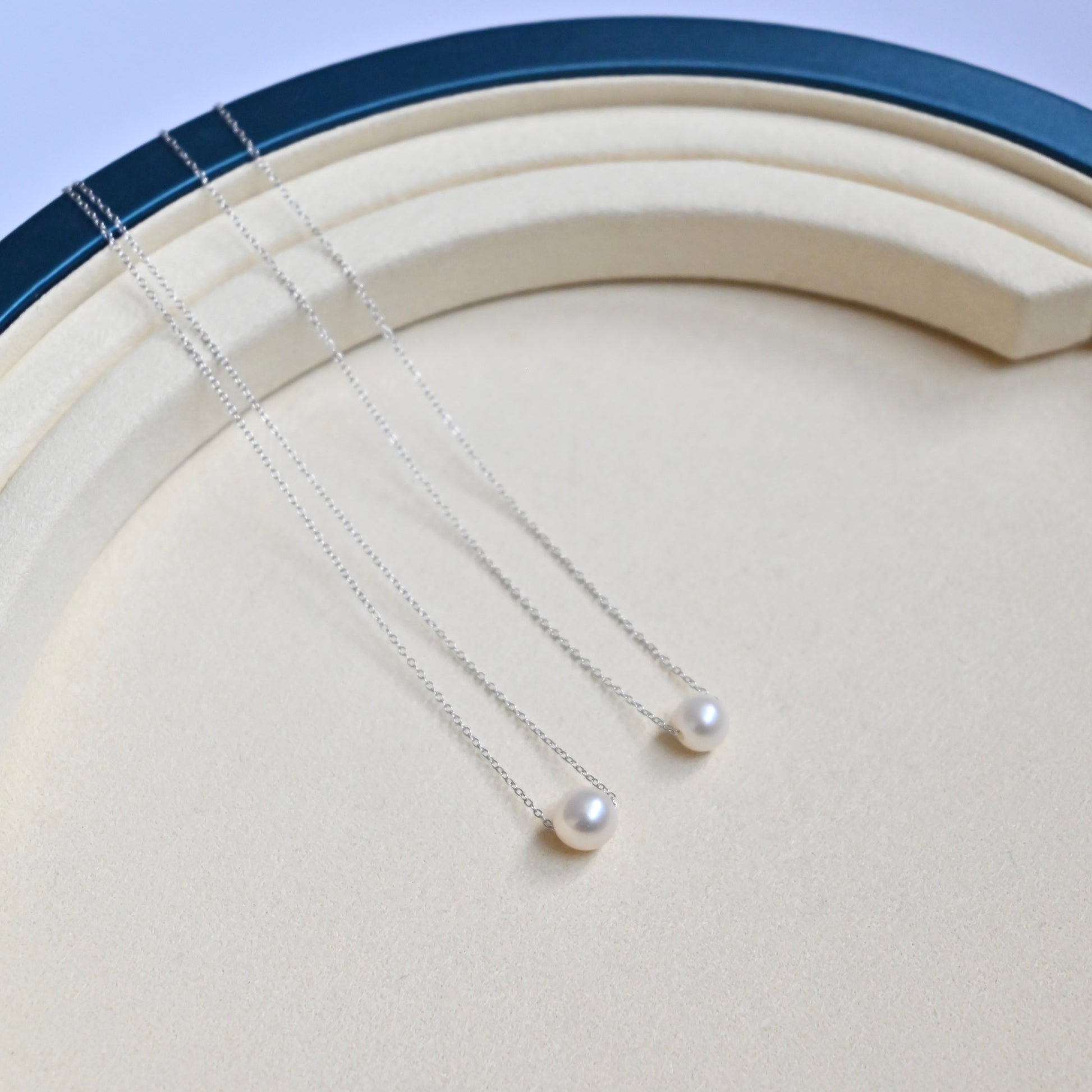 Floating Pearl Necklace - S925 Silver Chain