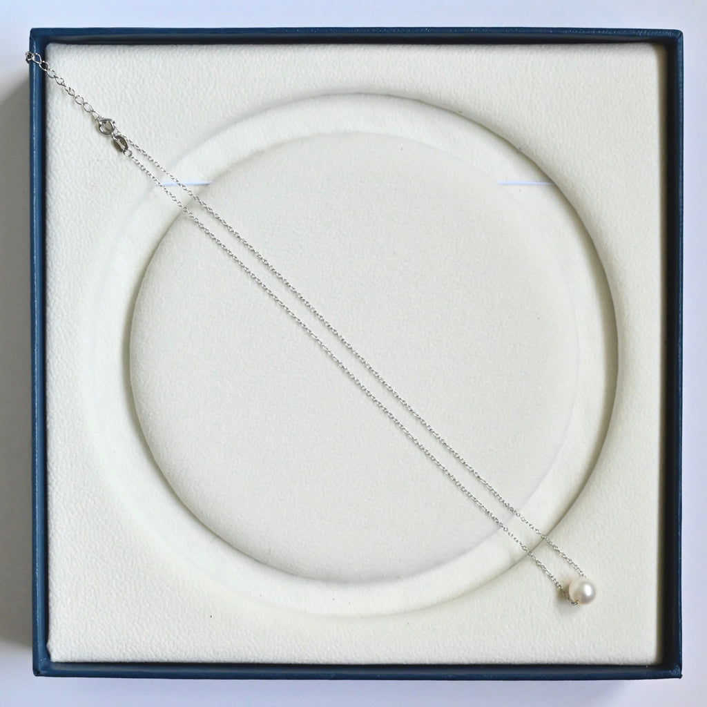 Floating Pearl Necklace - S925 Silver Chain