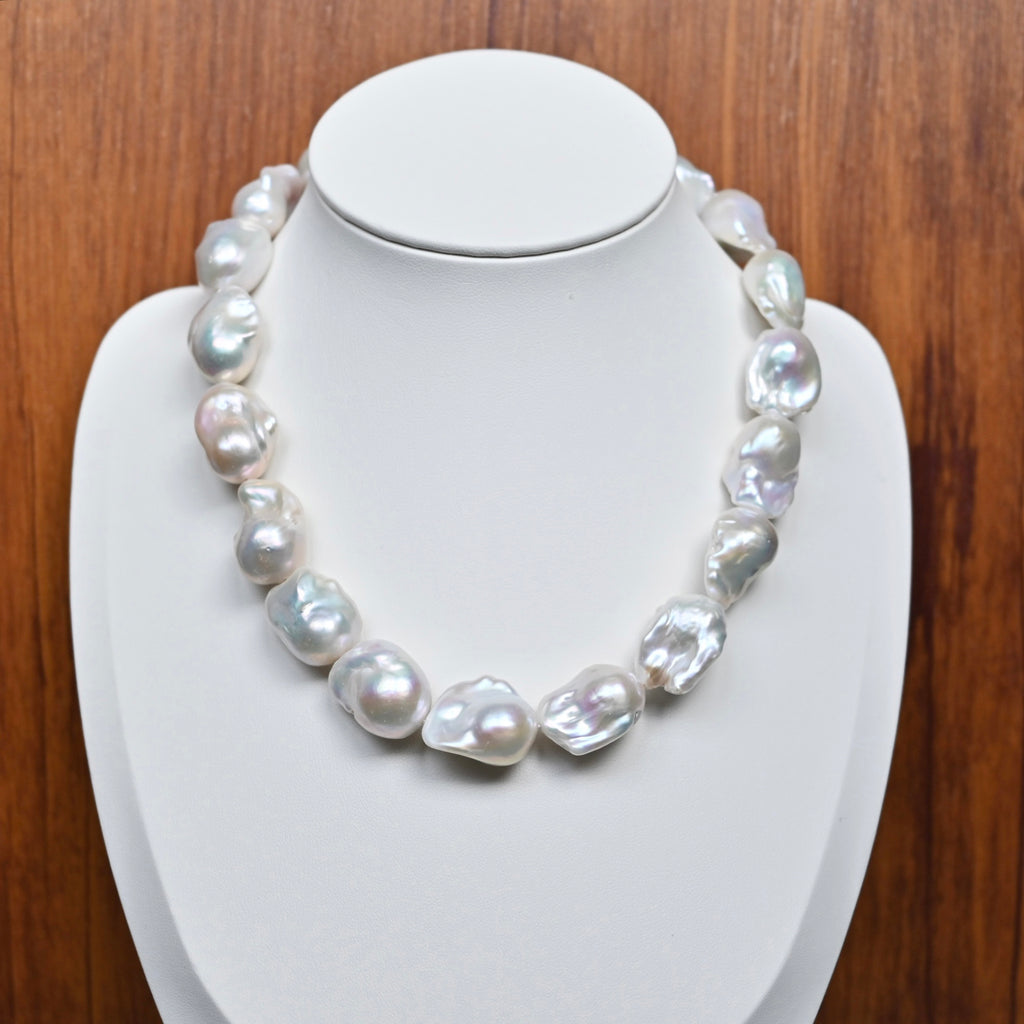 White Baroque Pearl Necklace