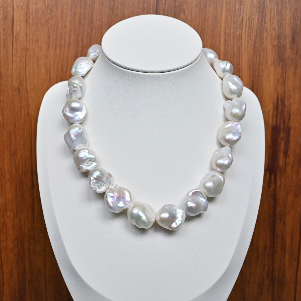 White Baroque Pearl Necklace