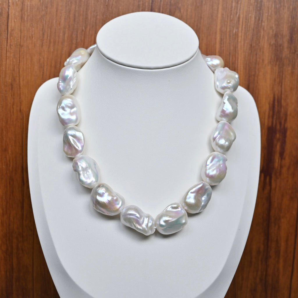 White Baroque Pearl Necklace