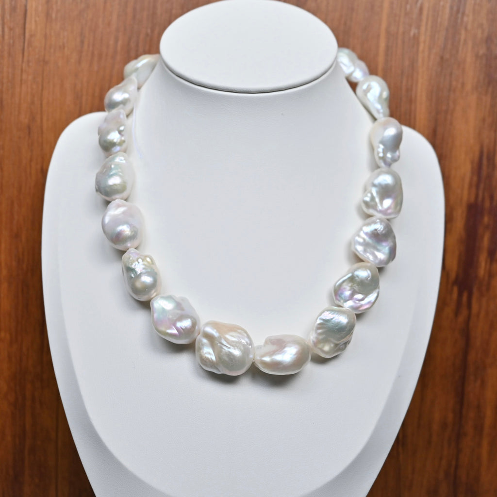 White Baroque Pearl Necklace