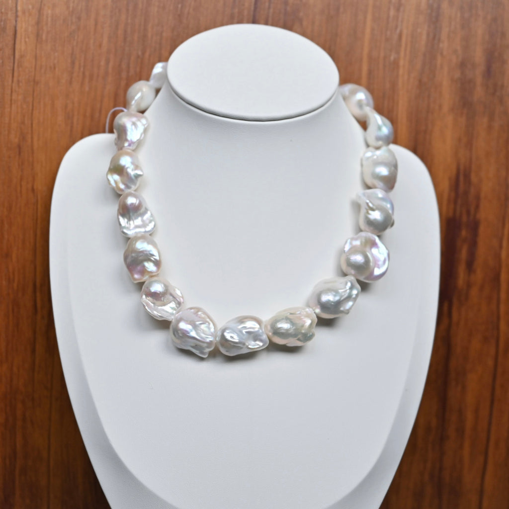 White Baroque Pearl Necklace