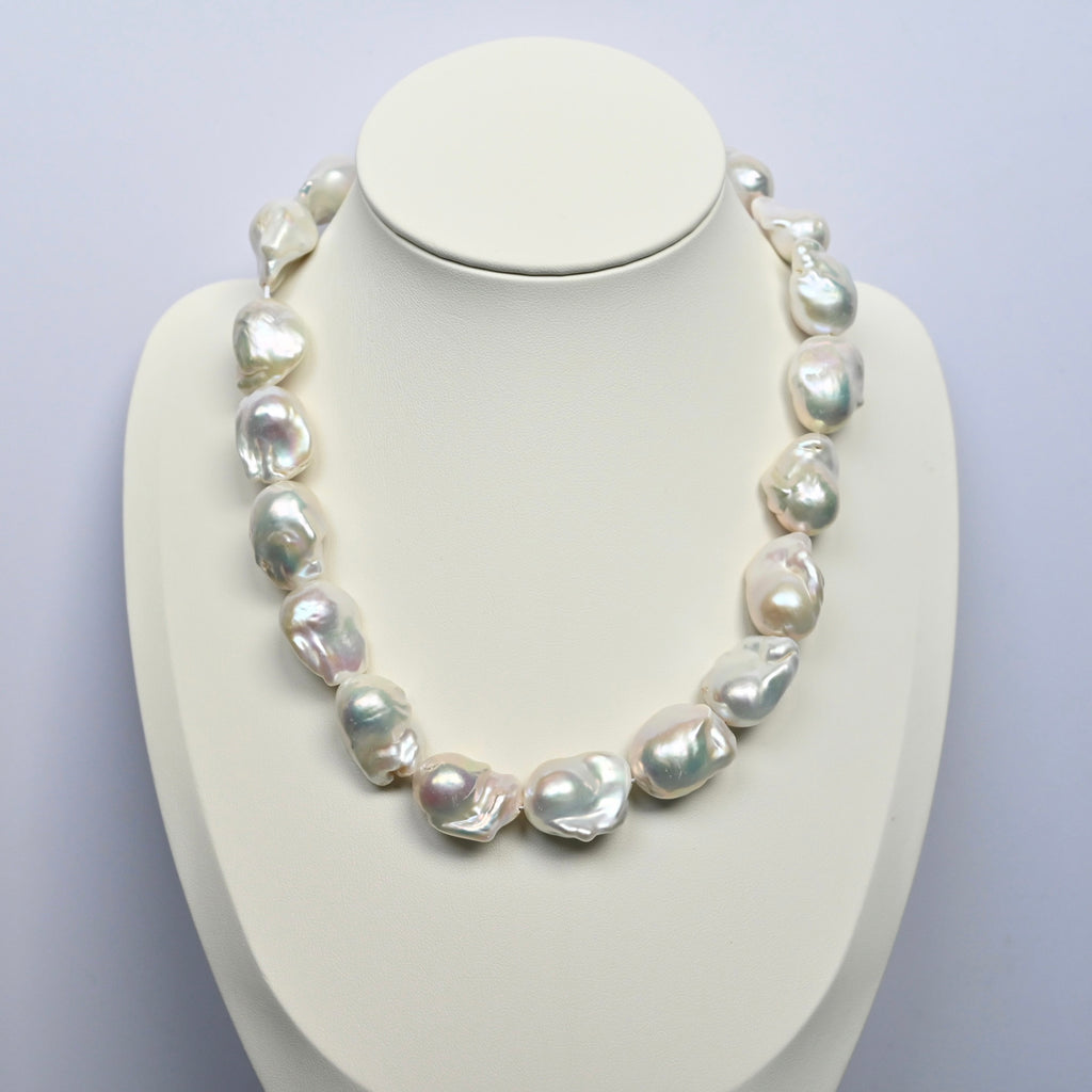 White Baroque Pearl Necklace