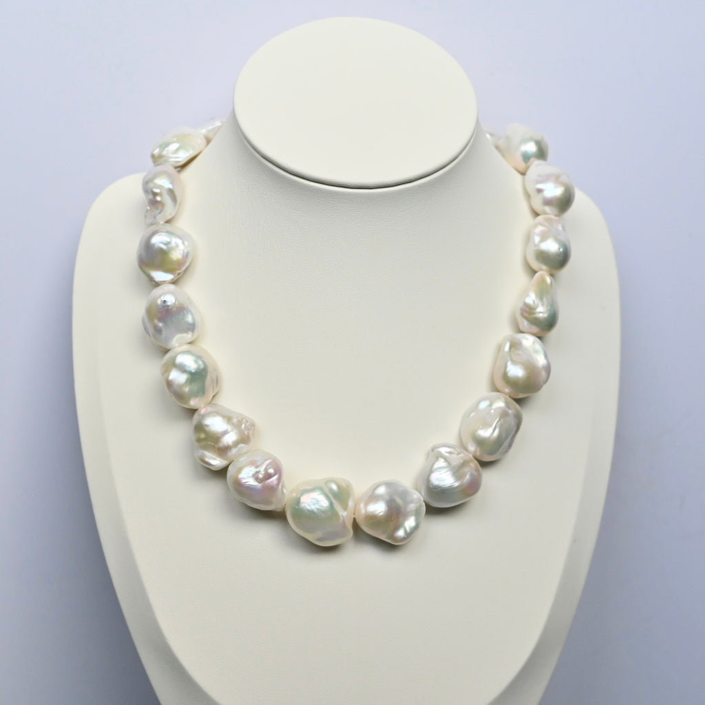 White Baroque Pearl Necklace