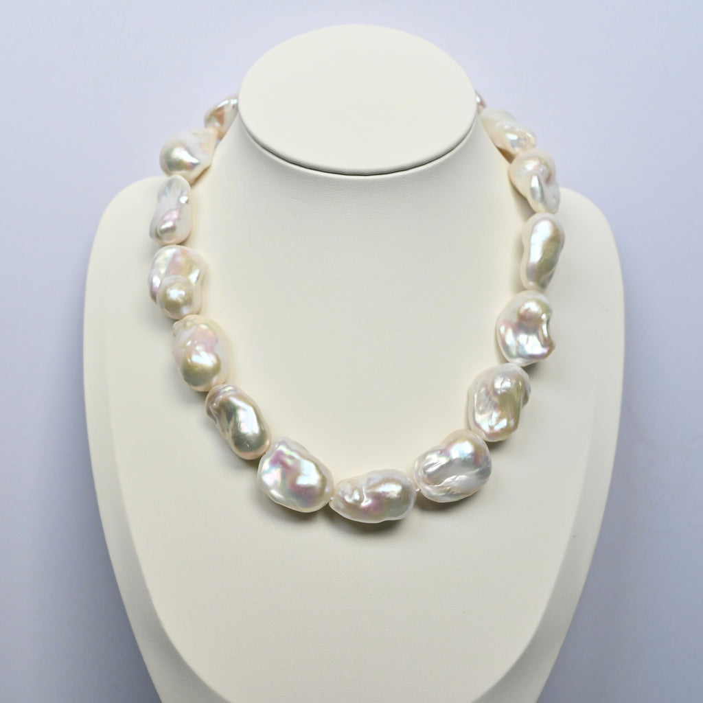 White Baroque Pearl Necklace