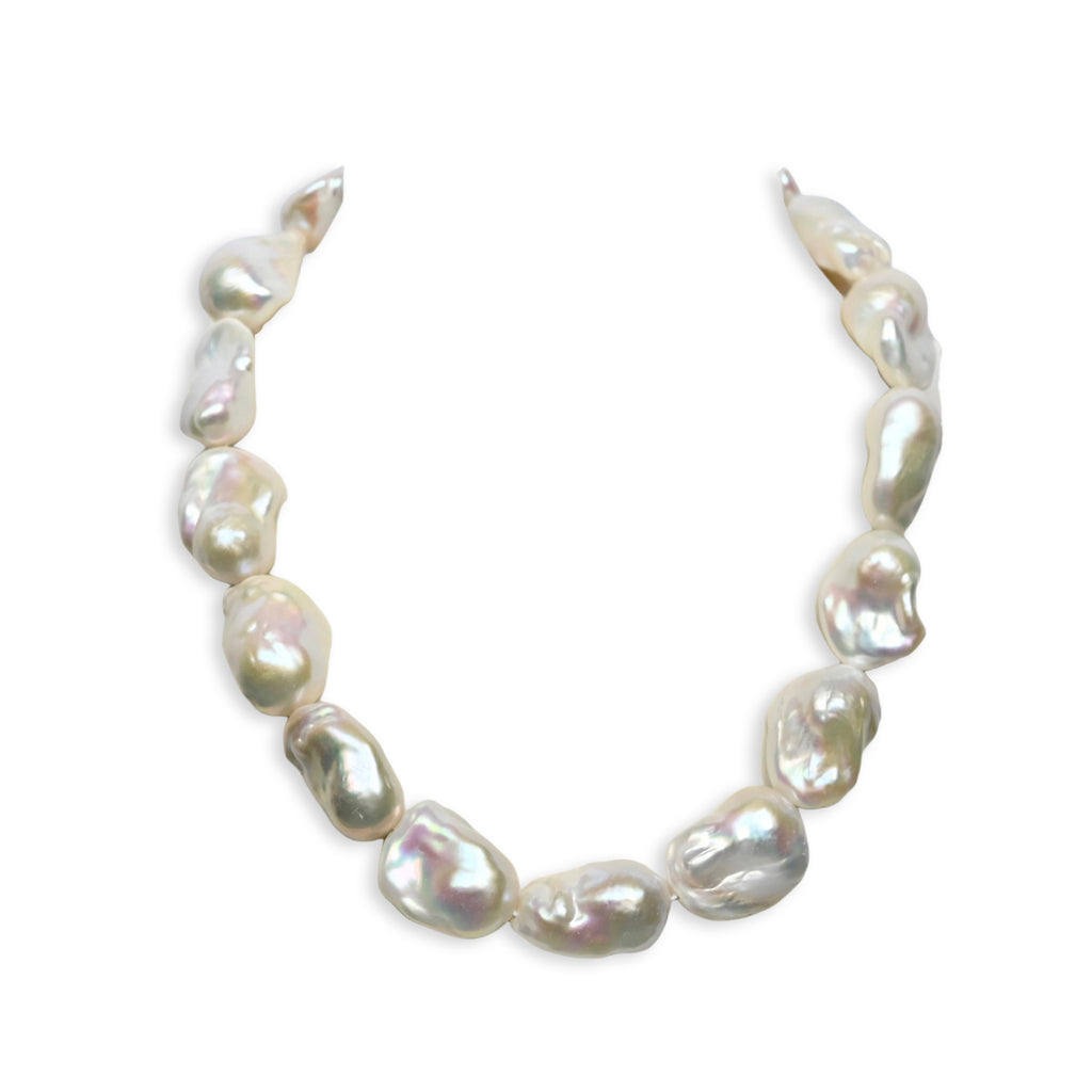 White Baroque Pearl Necklace
