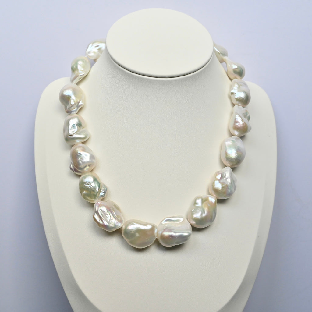 White Baroque Pearl Necklace