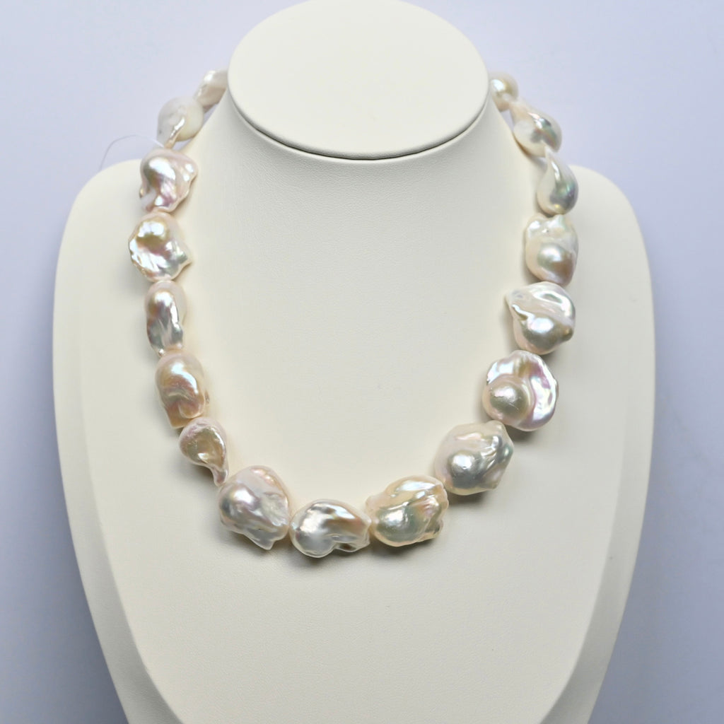 White Baroque Pearl Necklace