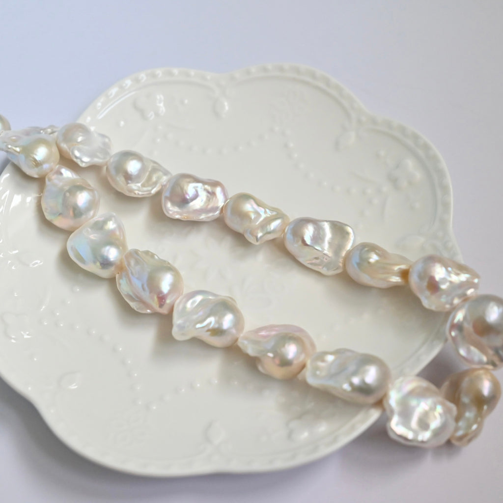 White Baroque Pearl Necklace