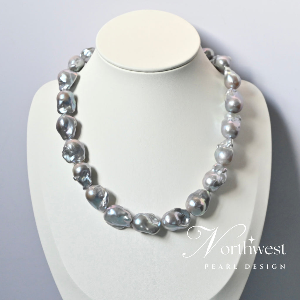 Gray Baroque Pearl Necklace