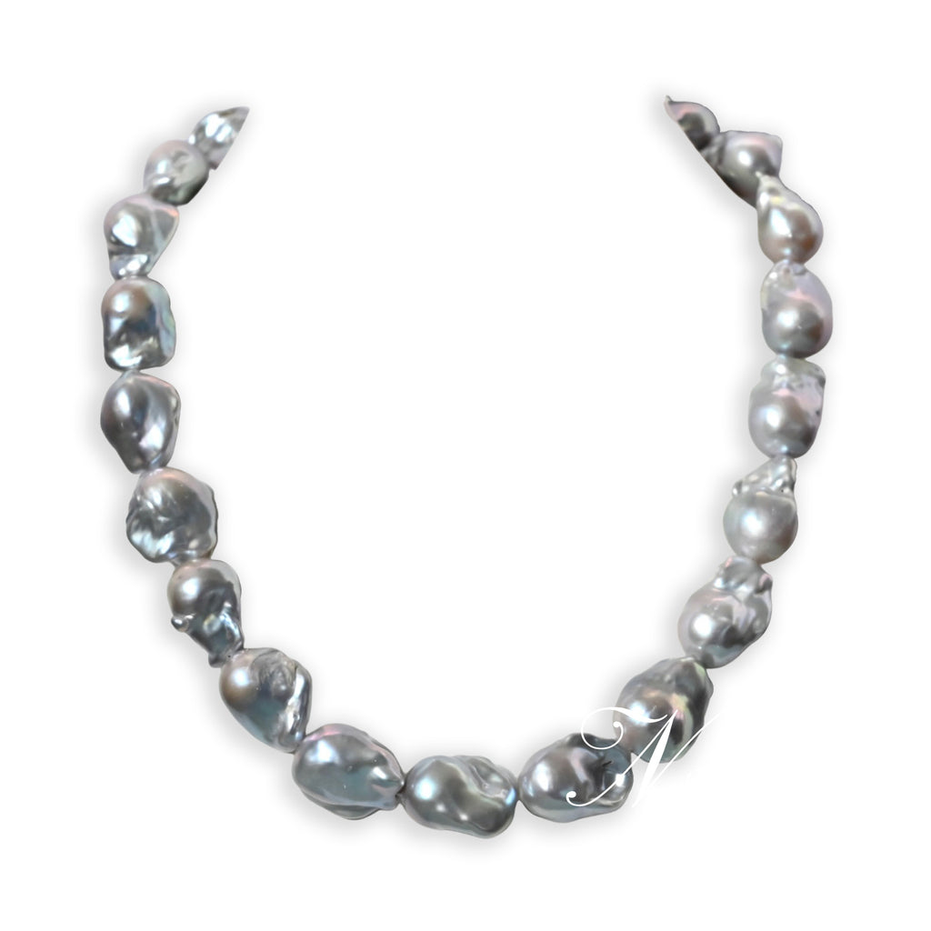 Gray Baroque Pearl Necklace