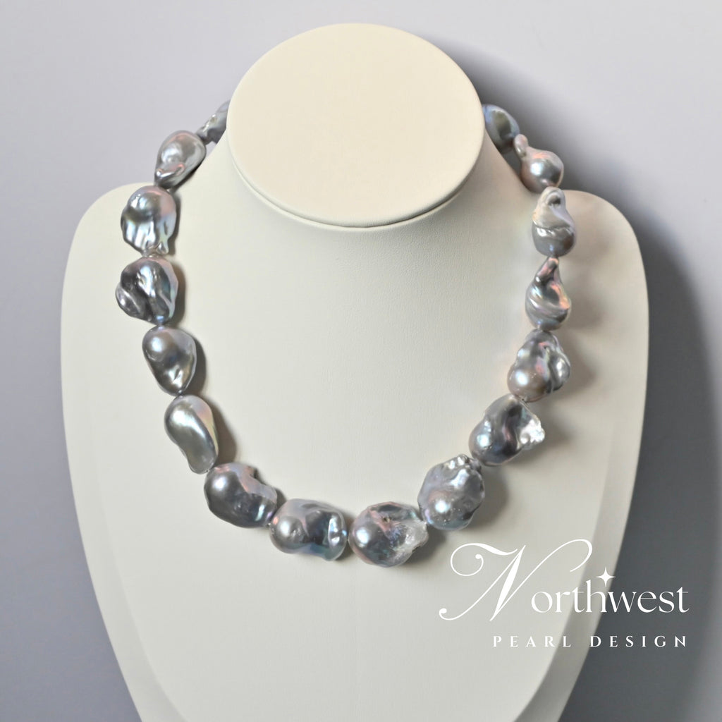Gray Baroque Pearl Necklace