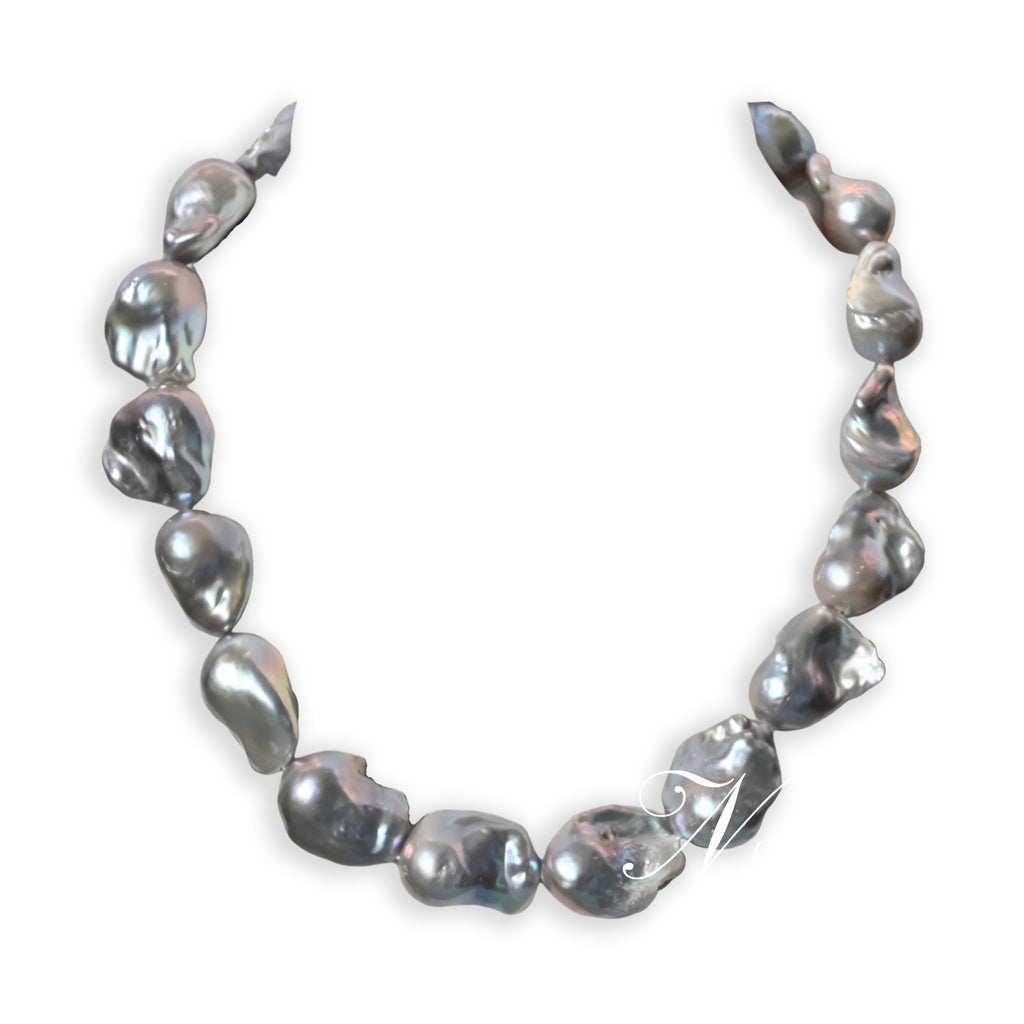 Gray Baroque Pearl Necklace