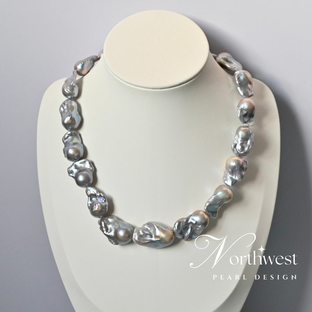 Gray Baroque Pearl Necklace