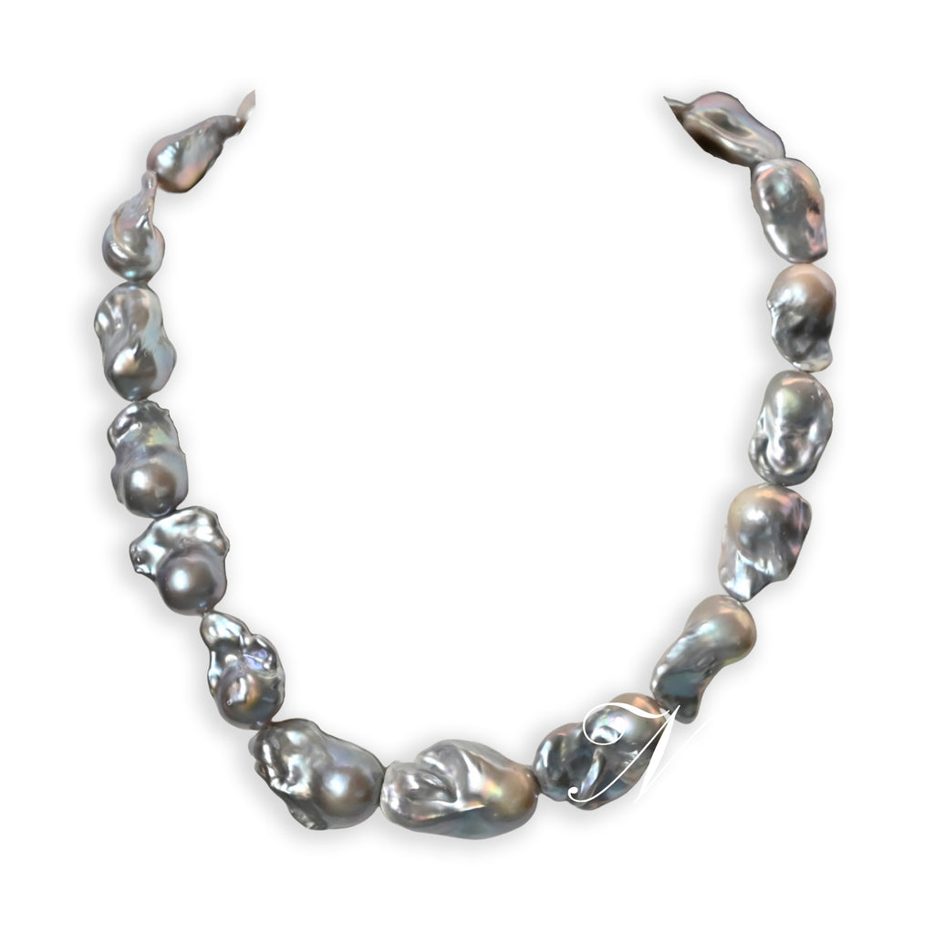 Gray Baroque Pearl Necklace
