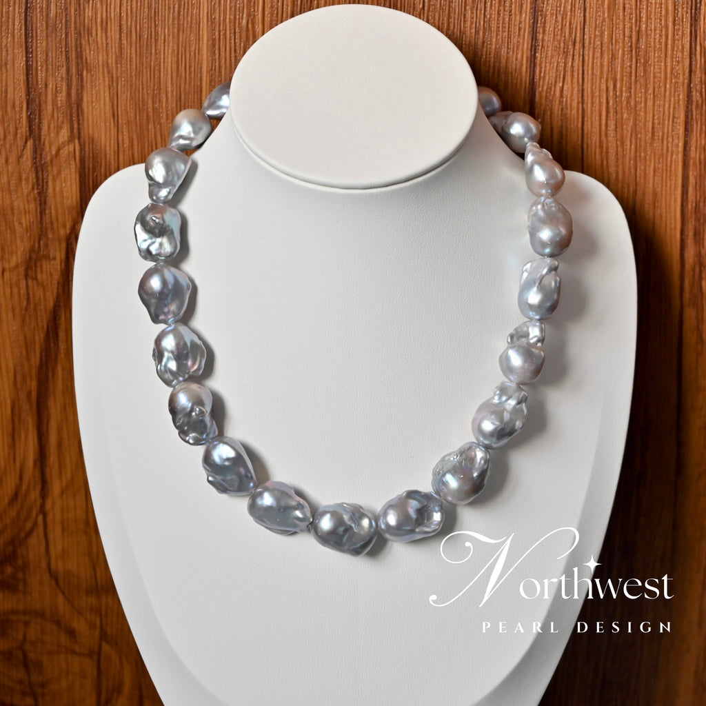 Gray Baroque Pearl Necklace