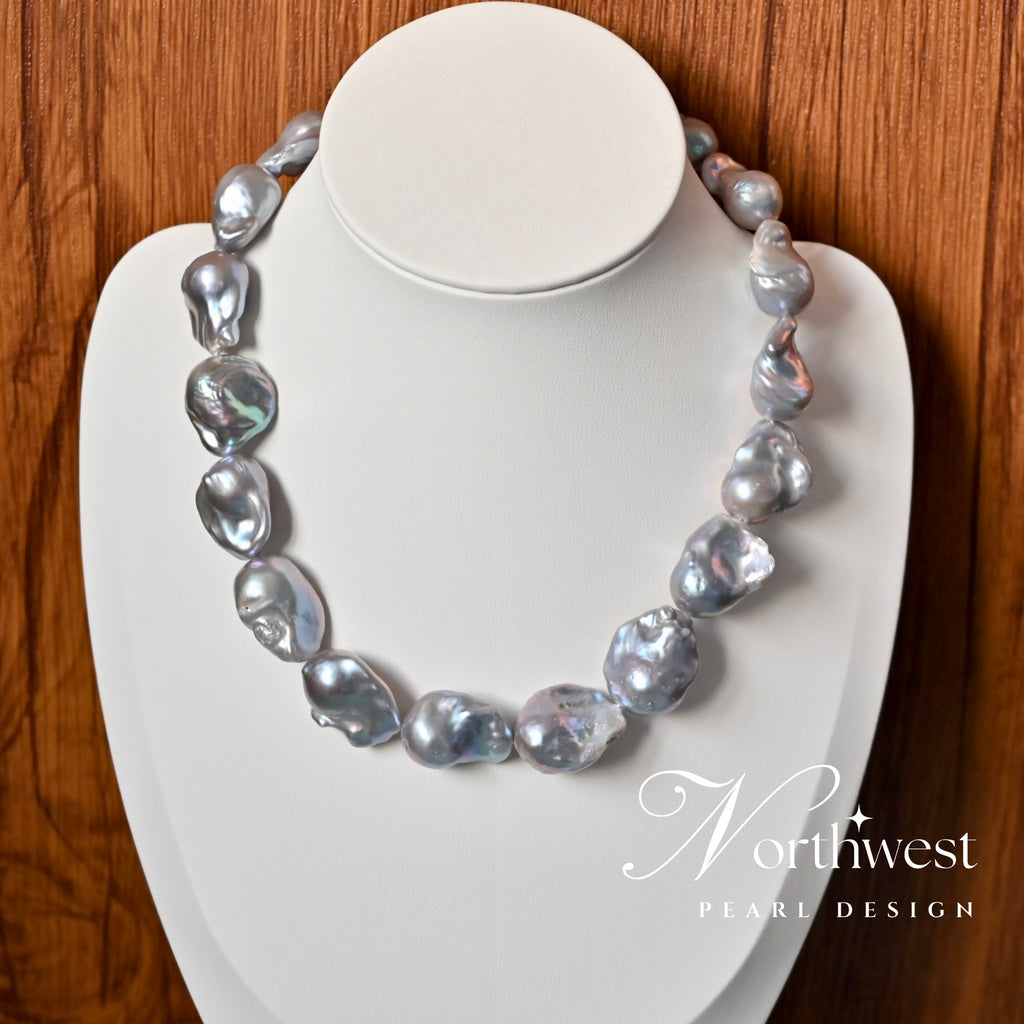 Gray Baroque Pearl Necklace