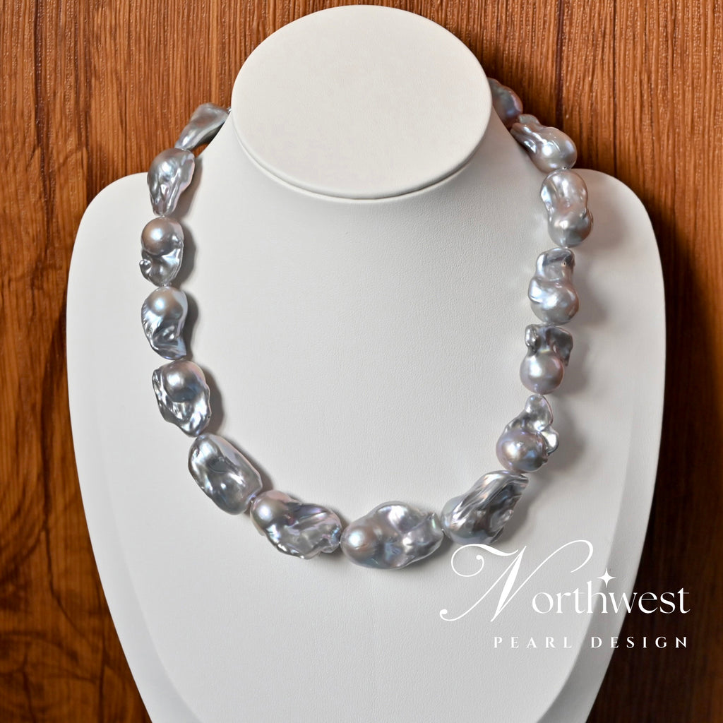 Gray Baroque Pearl Necklace