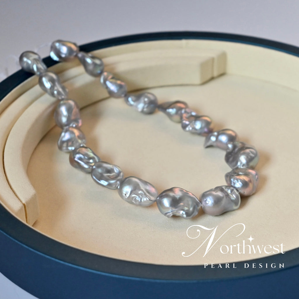 Gray Baroque Pearl Necklace