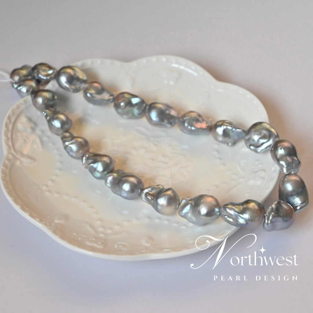 Gray Baroque Pearl Necklace