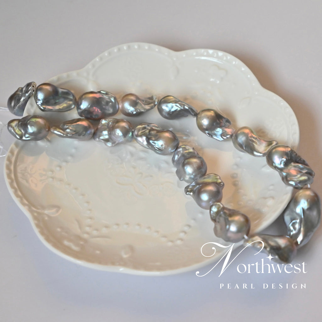 Gray Baroque Pearl Necklace