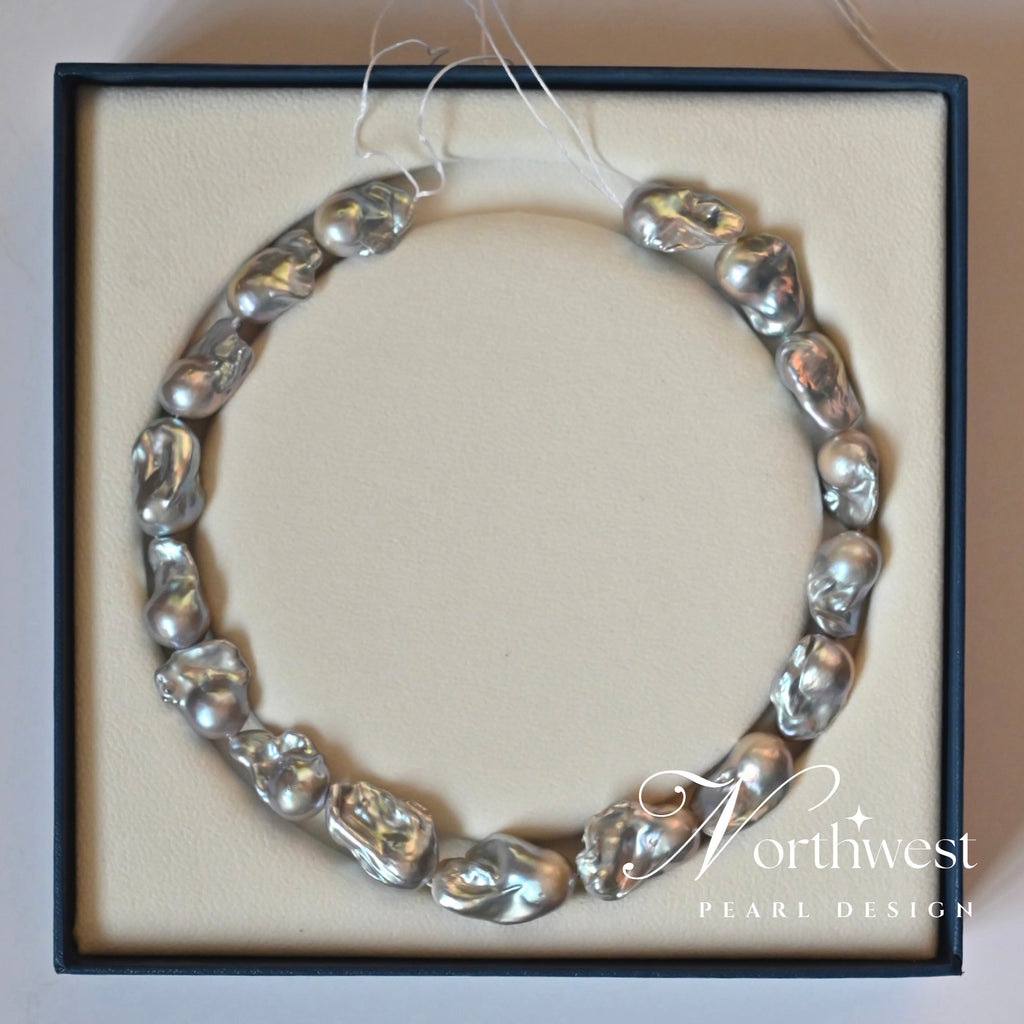 Gray Baroque Pearl Necklace