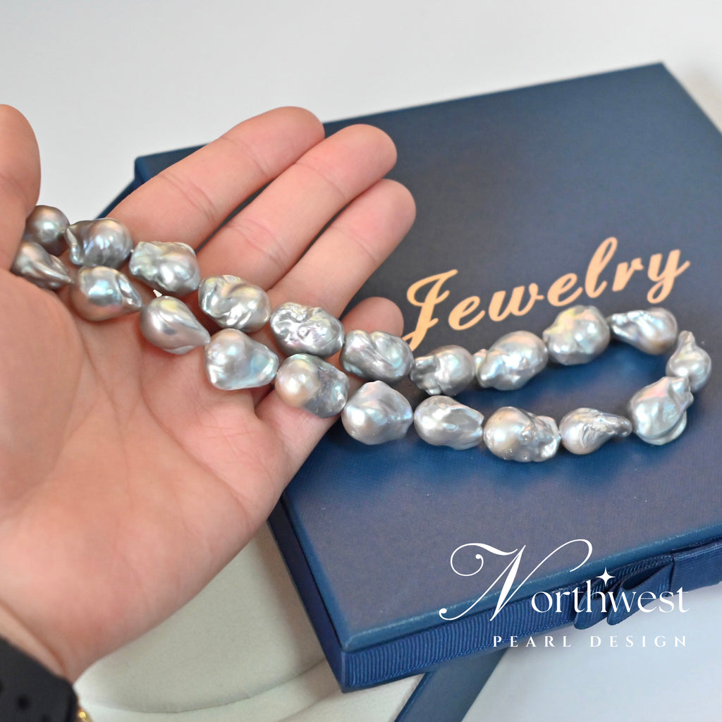 Gray Baroque Pearl Necklace