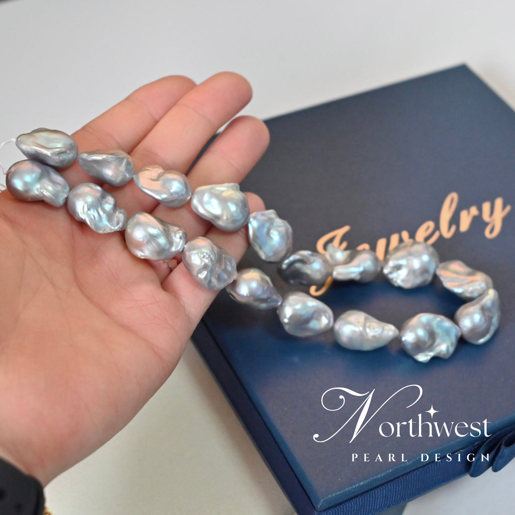 Gray Baroque Pearl Necklace