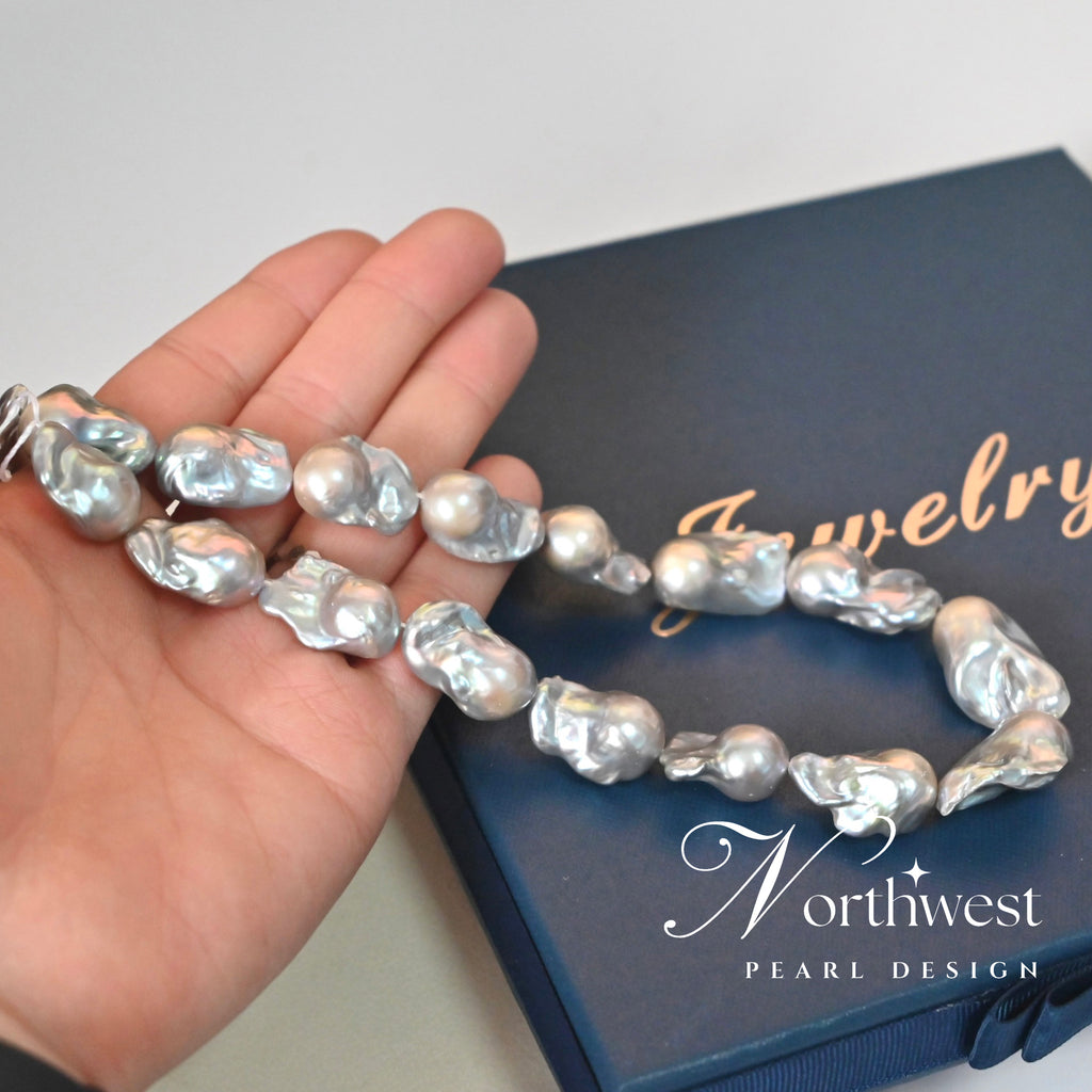 Gray Baroque Pearl Necklace