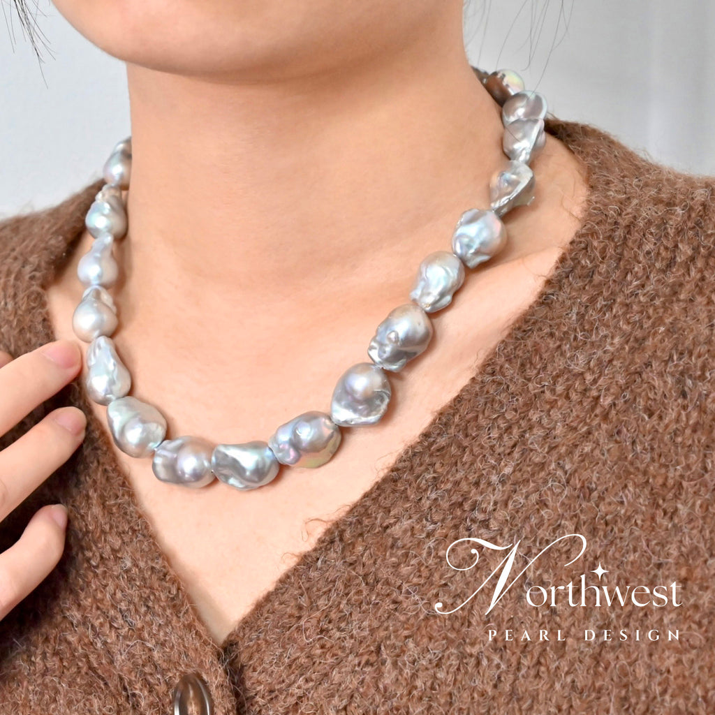 Gray Baroque Pearl Necklace