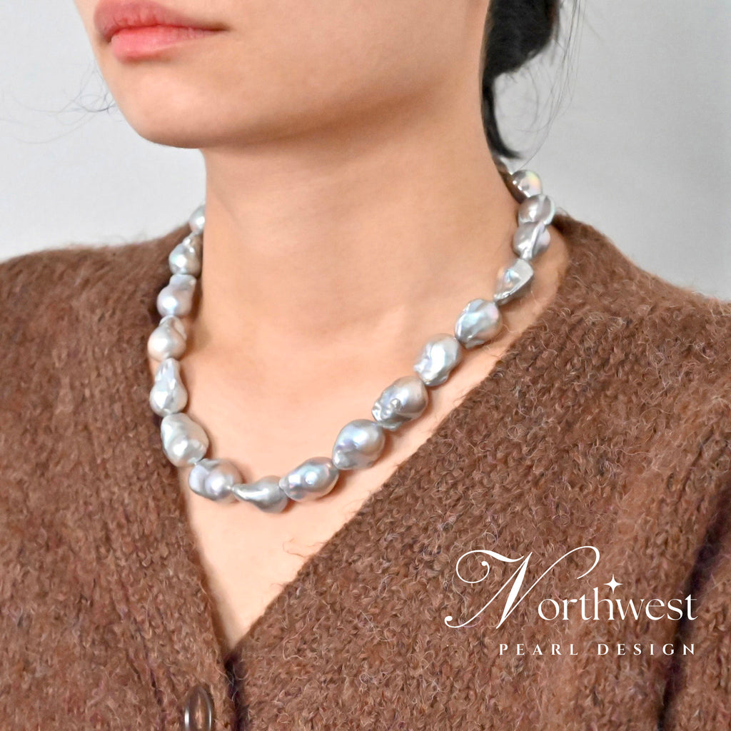Gray Baroque Pearl Necklace