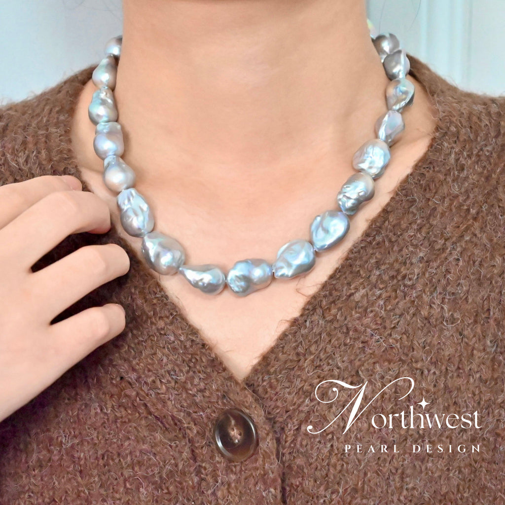 Gray Baroque Pearl Necklace