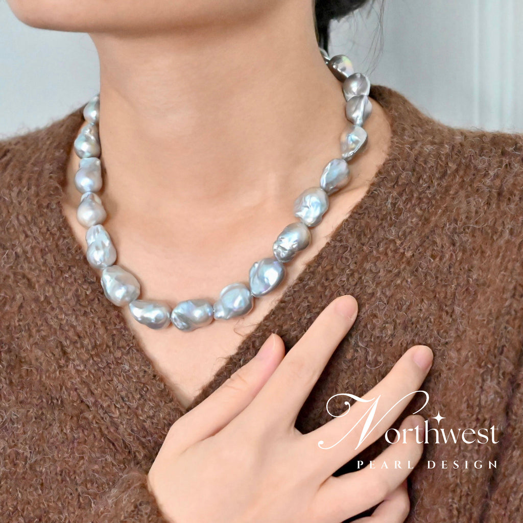 Gray Baroque Pearl Necklace